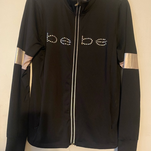 Bebe Black Rhinestone Zip-Up Jacket - Picture 2 of 5